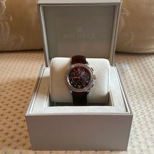 MICHELE Belmore Watch Sport Chronograph BL w/ Diamonds